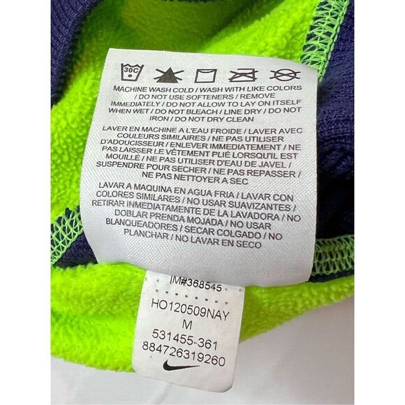 Nike Sportswear Purple Green Sweatshirt Fleece Hooded Pullover MEDIUM Logo - Picture 11 of 12